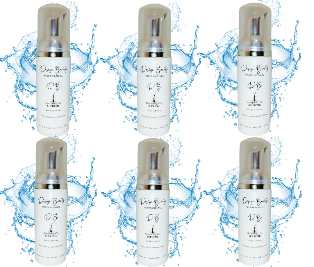 Lot de 6 Shampoings cils SUPRÊME Mousse 60ml senteur pêche